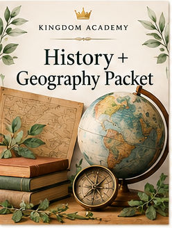 Kingdom Academy History + Geography Packet illustrated bundle artwork