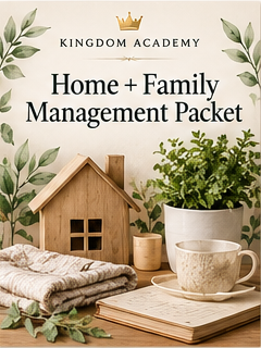 Kingdom Academy Home + Family Management Packet illustrated bundle artwork