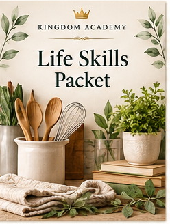 Kingdom Academy Life Skills Packet illustrated bundle artwork