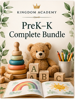 Kingdom Academy PreK–K Complete Bundle illustrated bundle artwork